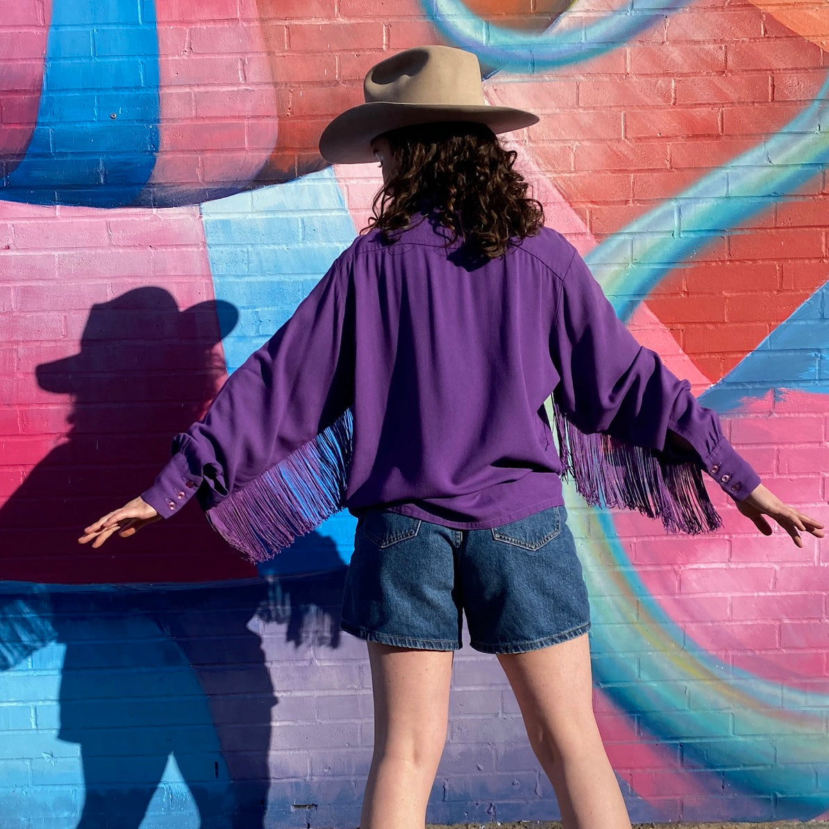 Purple Fringed Western Shirt