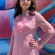 Load image into Gallery viewer, Pretty in Pink Ruffled 70’s Dress

