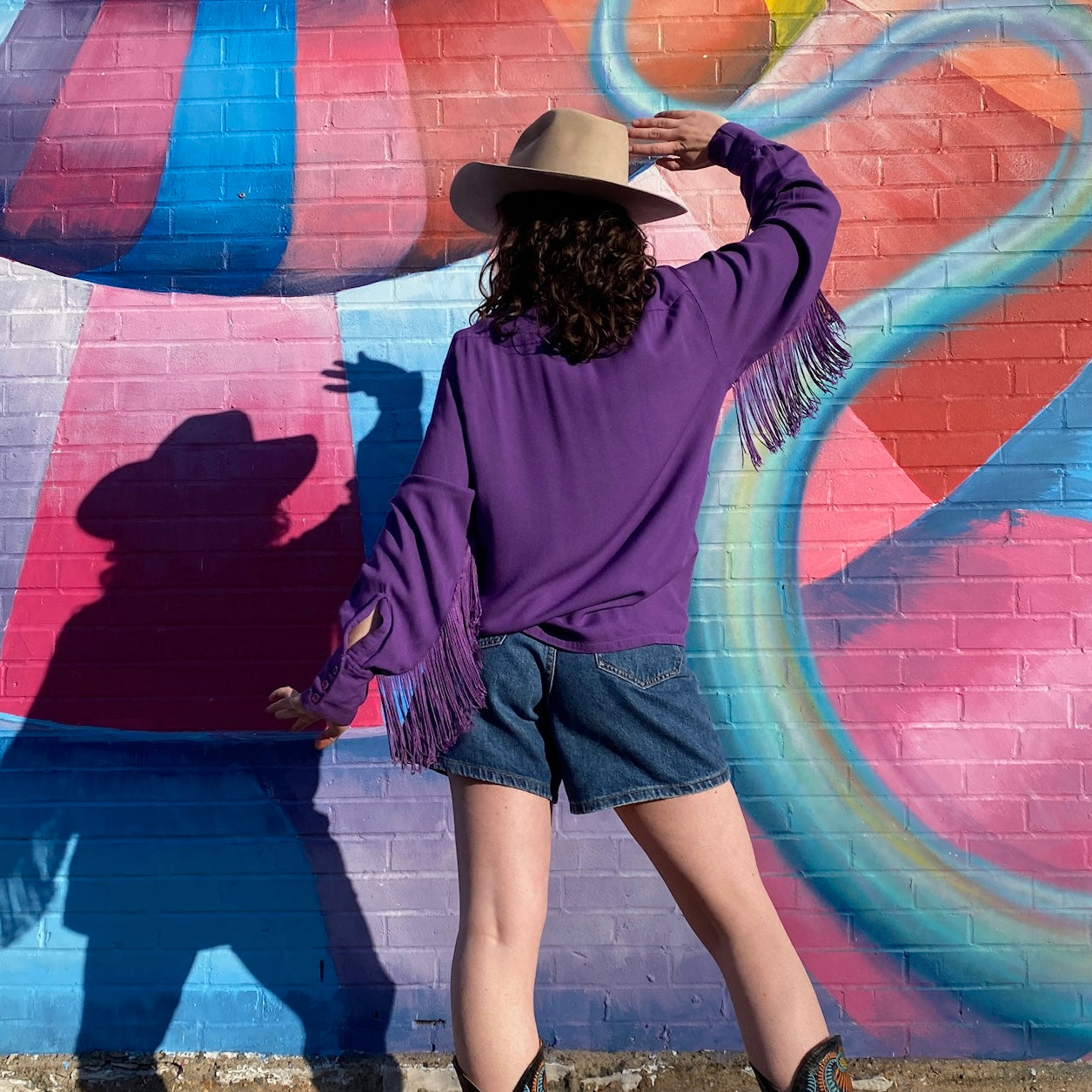 Purple Fringed Western Shirt