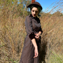 Load image into Gallery viewer, 40’s Brown Pinstripe Dress
