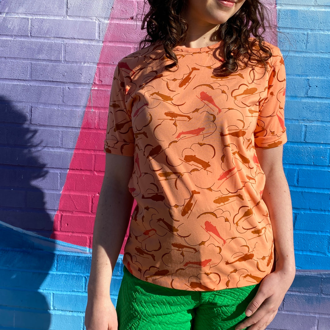 70’s Helicopter Print Top